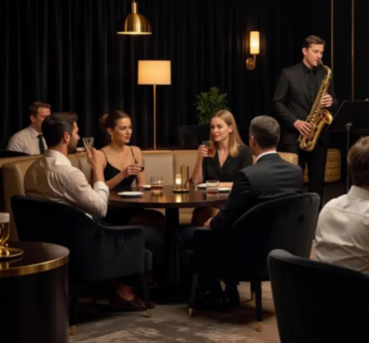 Tematikus jazz est After Hours Venue elegáns éjszakai környezetében